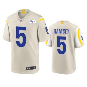 Superb Los Angeles Rams #5 Jalen Ramsey Men's Game NFL Jersey - Bone