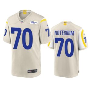 Exceptional Los Angeles Rams #70 Joseph Noteboom Men's Game NFL Jersey - Bone
