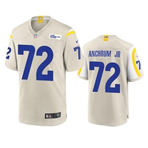 Gorgeous Los Angeles Rams #72 Tremayne Anchrum Jr. Men's Game NFL Jersey - Bone