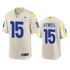Exceptional Los Angeles Rams #15 Tutu Atwell Men's Game NFL Jersey - Bone