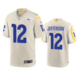 Finest Los Angeles Rams #12 Van Jefferson Men's Game NFL Jersey - Bone