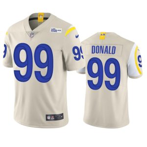 High quality Los Angeles Rams #99 Aaron Donald Men's Vapor Limited NFL Jersey - Bone