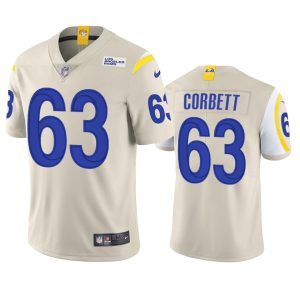 Premium Los Angeles Rams #63 Austin Corbett Men's Vapor Limited NFL Jersey - Bone