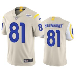 Gorgeous Los Angeles Rams #81 Ben Skowronek Men's Vapor Limited NFL Jersey - Bone