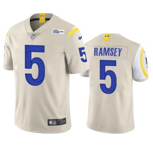 Superior Los Angeles Rams #5 Jalen Ramsey Men's Vapor Limited NFL Jersey - Bone