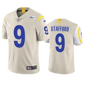 Outstanding Los Angeles Rams #9 Matthew Stafford Men's Vapor Limited NFL Jersey - Bone