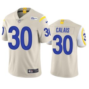 High quality Los Angeles Rams #30 Raymond Calais Men's Vapor Limited NFL Jersey - Bone
