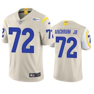 Finest Los Angeles Rams #72 Tremayne Anchrum Jr. Men's Vapor Limited NFL Jersey - Bone