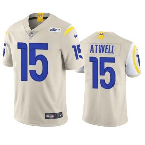 Finest Los Angeles Rams #15 Tutu Atwell Men's Vapor Limited NFL Jersey - Bone