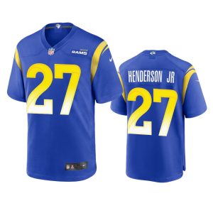 Premium Los Angeles Rams #27 Darrell Henderson Men's Game NFL Jersey - Royal