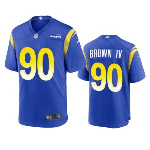 Marvelous Los Angeles Rams #90 Earnest Brown IV Men's Game NFL Jersey - Royal