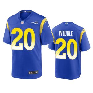 Outstanding Los Angeles Rams #20 Eric Weddle Men's Game NFL Jersey - Royal