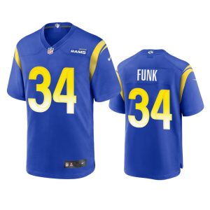 Exceptional Los Angeles Rams #34 Jake Funk Men's Game NFL Jersey - Royal