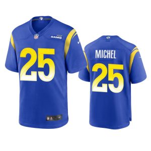 Marvelous Los Angeles Rams #25 Sony Michel Men's Game NFL Jersey - Royal