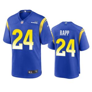 Exceptional Los Angeles Rams #24 Taylor Rapp Men's Game NFL Jersey - Royal