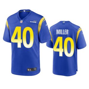 Exceptional Los Angeles Rams #40 Von Miller Men's Game NFL Jersey - Royal
