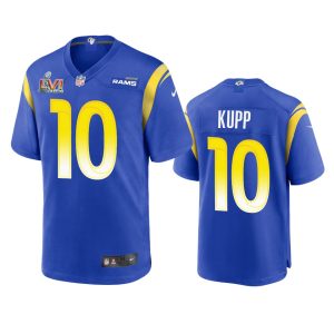 Marvelous Los Angeles Rams #10 Cooper Kupp Men's Super Bowl LVI Patch Game NFL Jersey - Royal