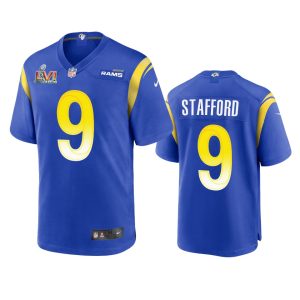 Superior Los Angeles Rams #9 Matthew Stafford Men's Super Bowl LVI Patch Game NFL Jersey - Royal