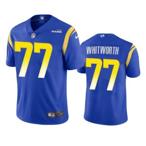 Premium Los Angeles Rams #77 Andrew Whitworth Men's Vapor Limited NFL Jersey - Royal