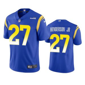 Gorgeous Los Angeles Rams #27 Darrell Henderson Jr. Men's Vapor Limited NFL Jersey - Royal