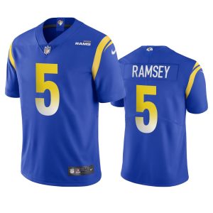 High quality Los Angeles Rams #5 Jalen Ramsey Men's Vapor Limited NFL Jersey - Royal