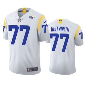 High quality Los Angeles Rams #77 Andrew Whitworth Men's 2021 Vapor Limited NFL Jersey - White