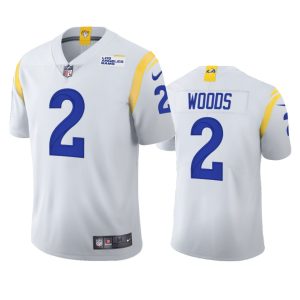 Finest Los Angeles Rams #2 Robert Woods Men's 2021 Vapor Limited NFL Jersey - White