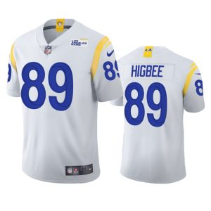 Outstanding Los Angeles Rams #89 Tyler Higbee Men's 2021 Vapor Limited NFL Jersey - White