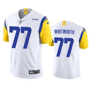 Gorgeous Los Angeles Rams #77 Andrew Whitworth Men's Alternate Vapor Limited NFL Jersey - White