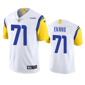 Superior Los Angeles Rams #71 Bobby Evans Men's Alternate Vapor Limited NFL Jersey - White