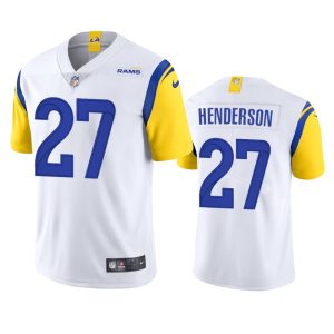 Finest Los Angeles Rams #27 Arrell Henderson Men's Alternate Vapor Limited NFL Jersey - White