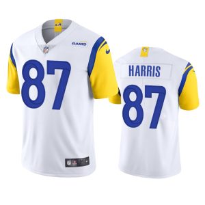 Gorgeous Los Angeles Rams #87 Jacob Harris Men's Alternate Vapor Limited NFL Jersey - White