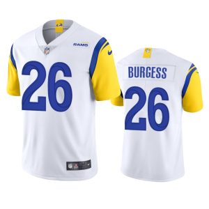 Premium Los Angeles Rams #26 Terrell Burgess Men's Alternate Vapor Limited NFL Jersey - White