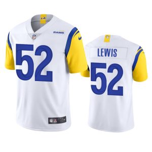 Exceptional Los Angeles Rams #52 Terrell Lewis Men's Alternate Vapor Limited NFL Jersey - White