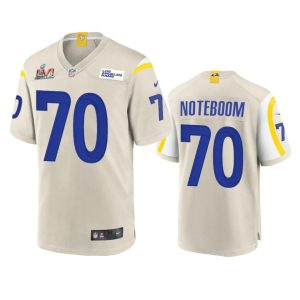 High quality Los Angeles Rams #70 Joseph Noteboom Men's Super Bowl LVI Patch Game NFL Jersey - Bone