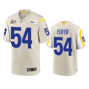 High quality Los Angeles Rams #54 Leonard Floyd Men's Super Bowl LVI Patch Game NFL Jersey - Bone