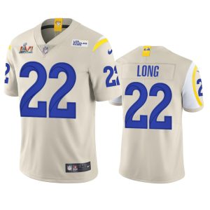 Marvelous Los Angeles Rams #22 David Long Men's Super Bowl LVI Patch Vapor Limited NFL Jersey - Bone