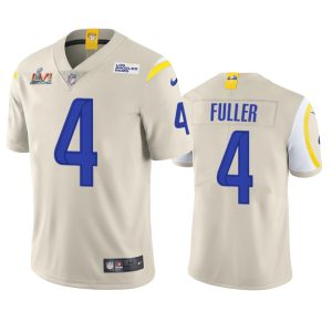 High quality Los Angeles Rams #4 Jordan Fuller Men's Super Bowl LVI Patch Vapor Limited NFL Jersey - Bone