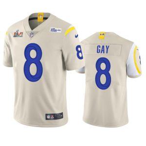 Superb Los Angeles Rams #8 Matt Gay Men's Super Bowl LVI Patch Vapor Limited NFL Jersey - Bone